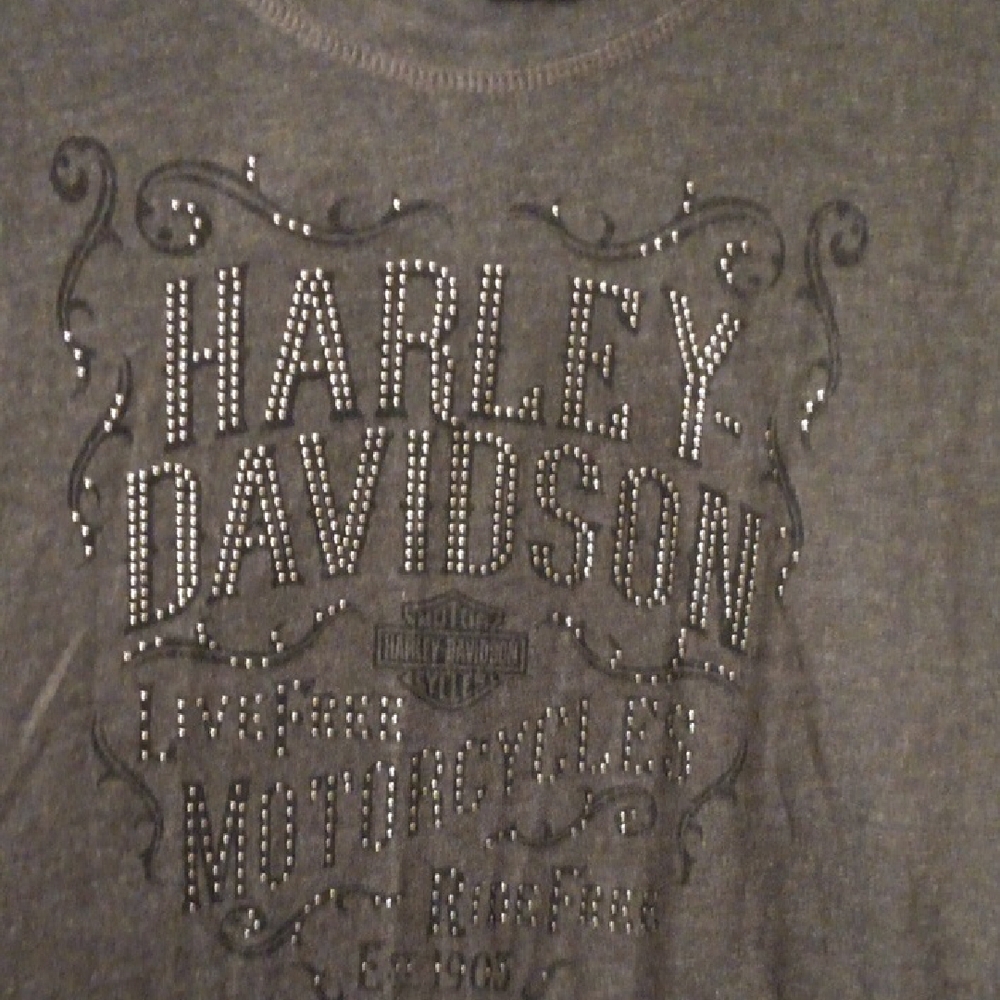 Harley-Davidson Gray Embellished T-Shirt